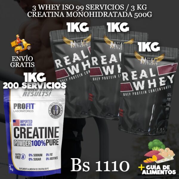 3 PROTEINA + CREATINA 1 KG