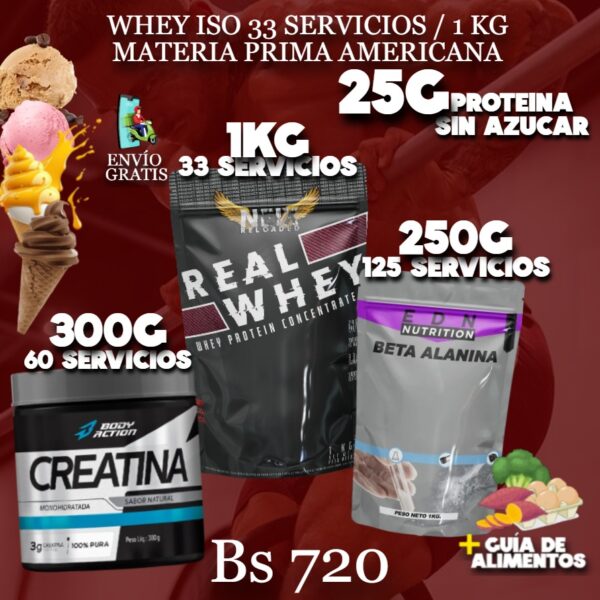 PROTEINA +CREATINA + PRE ENTRENO