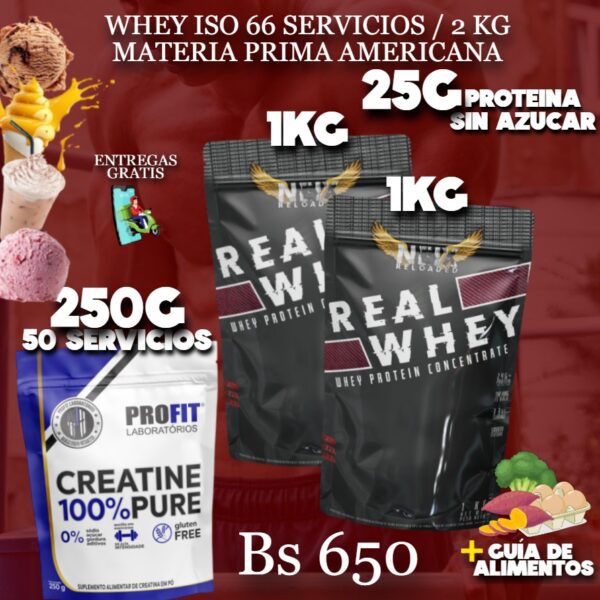 2 PROTEINA + CREATINA 250G