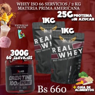 2 PROTEINA + CREATINA 300G