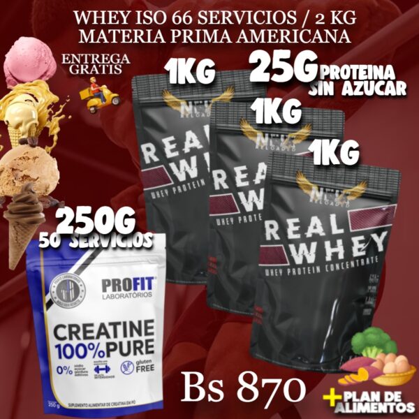 3 PROTEINA + CREATINA 250g