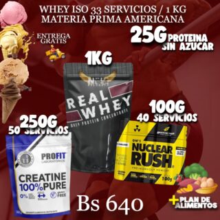 PROTEINA +CREATINA + PRE ENTRENO