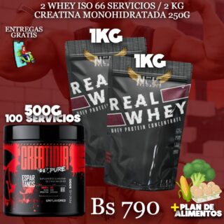 2 PROTEINA + CREATINA 500G