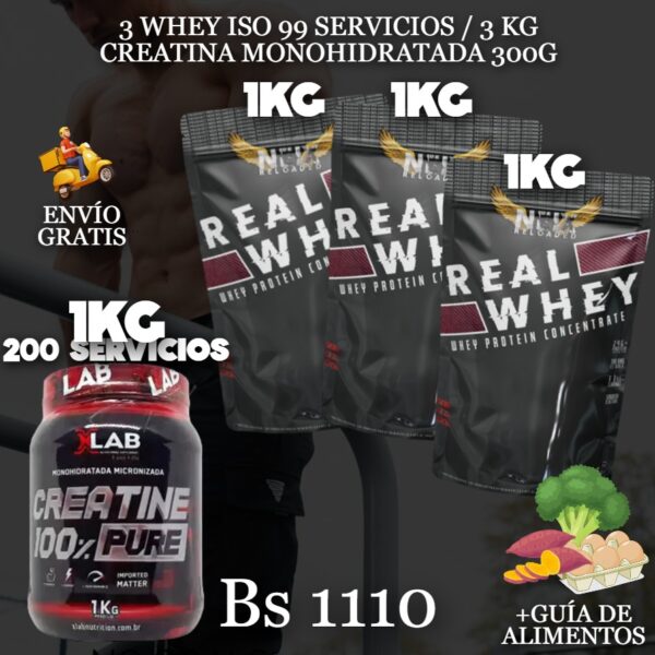 3 PROTEINA + CREATINA 1 KG