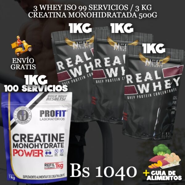 3 PROTEINA + CREATINA 1 KG