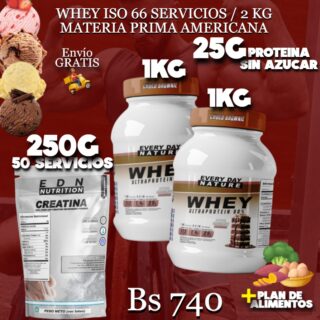 2 PROTEINA + CREATINA 250G