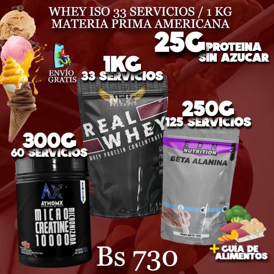 PROTEINA +CREATINA + PRE ENTRENO