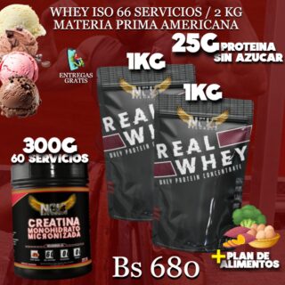 2 PROTEINA + CREATINA 300G