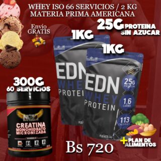2 PROTEINA + CREATINA 300G
