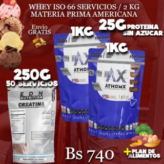 2 PROTEINA + CREATINA 250G