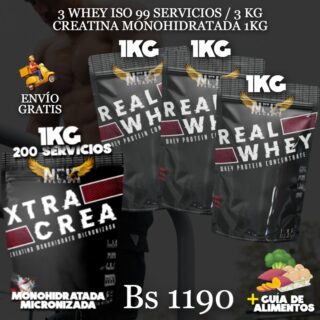 3 PROTEINA + CREATINA MONOHIDRATADA 1KG