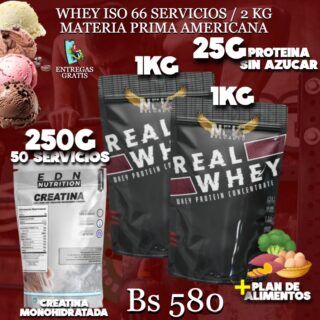 2 PROTEINA + CREATINA 250G