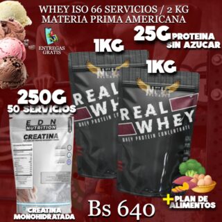 2 PROTEINA + CREATINA 250G